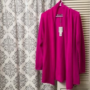 In Cashmere 100% Electric Pink Cardigan- NWT!!! XL